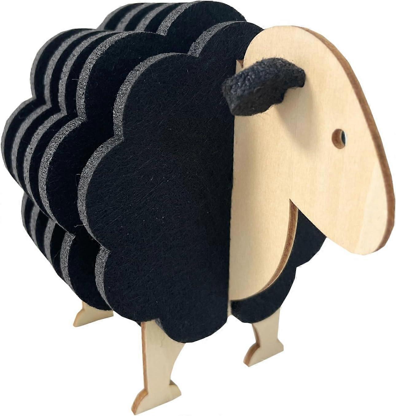 6-Piece Absorbent Wool Felt Coaster Set