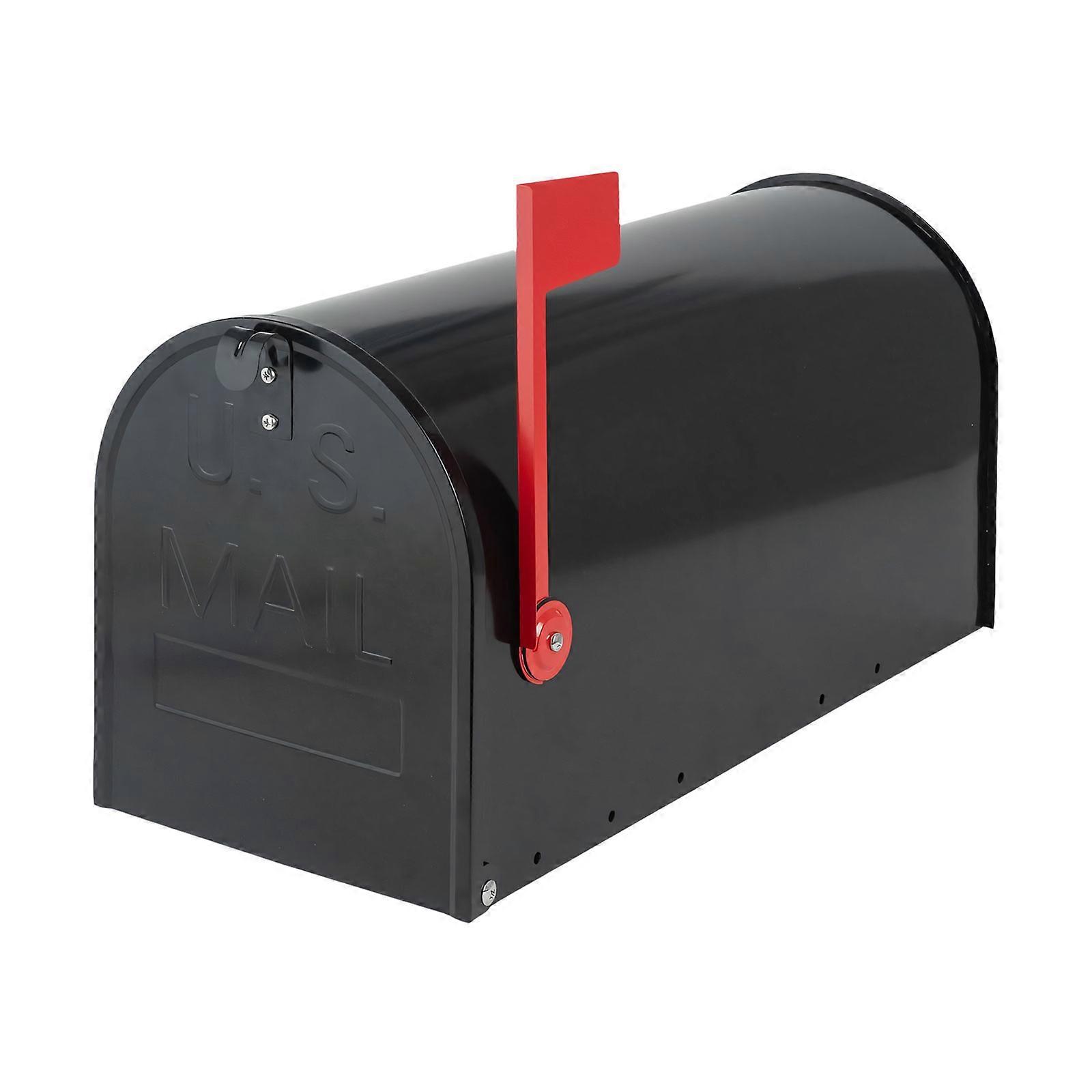 Generous Outdoor Mailbox Designed With Solid Steel Frame And Convenient Red Notification Flag Multicolor