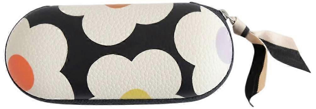 Caroline Gardner Multi Flower Zip Glasses Case - Black/Cream