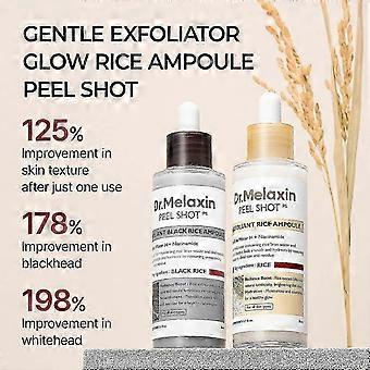 2PCS Dr.Melaxin PEEL SHOT GLOW EXFOLIANT RICE AMPOULE (WHITE RICE/BLACK RICE)