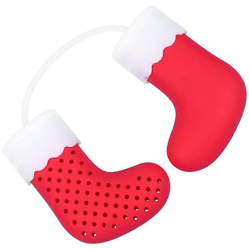 Red Silicone Christmas Stocking Tea Steeper for Home