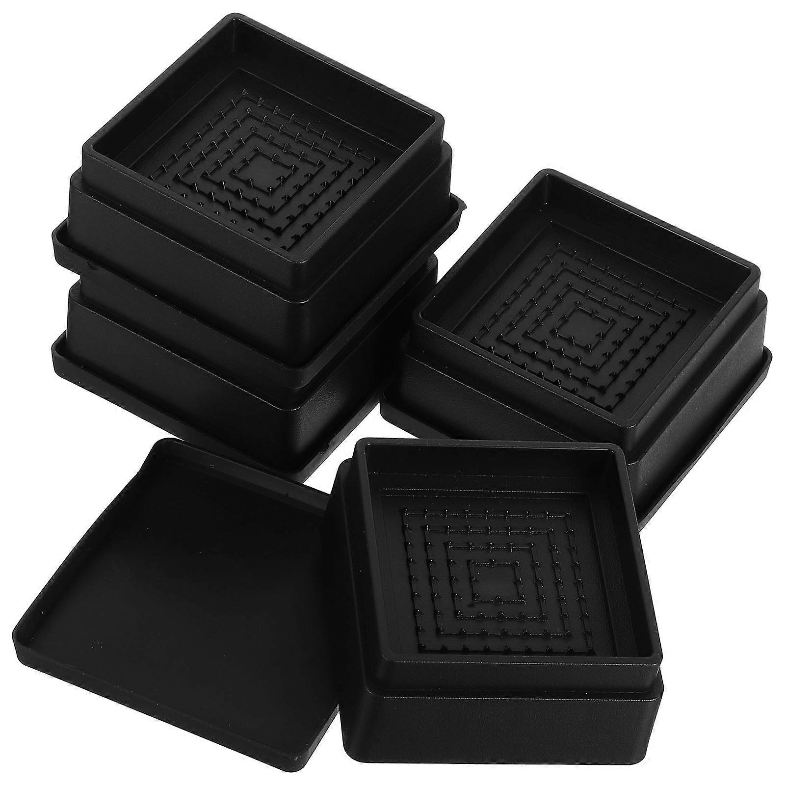 Furniture Risers Rubber for Bed Height Elevation 4Pcs Stackable Lifters
