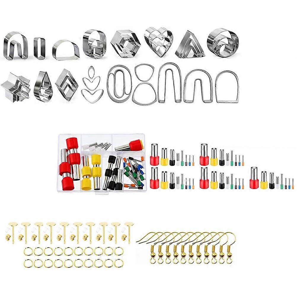 Plastic Clay Cutter Earring Making Tools Kit for DIY Crafting 2Sets
