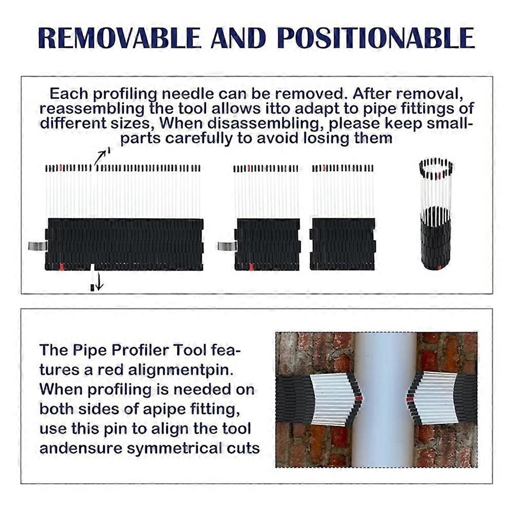 Multi Surfaces Pipe Profiling Tool,Pipe Cutting Template Multi Functional Shape Duplicator,for Tiles Floors 0-3" Pipes