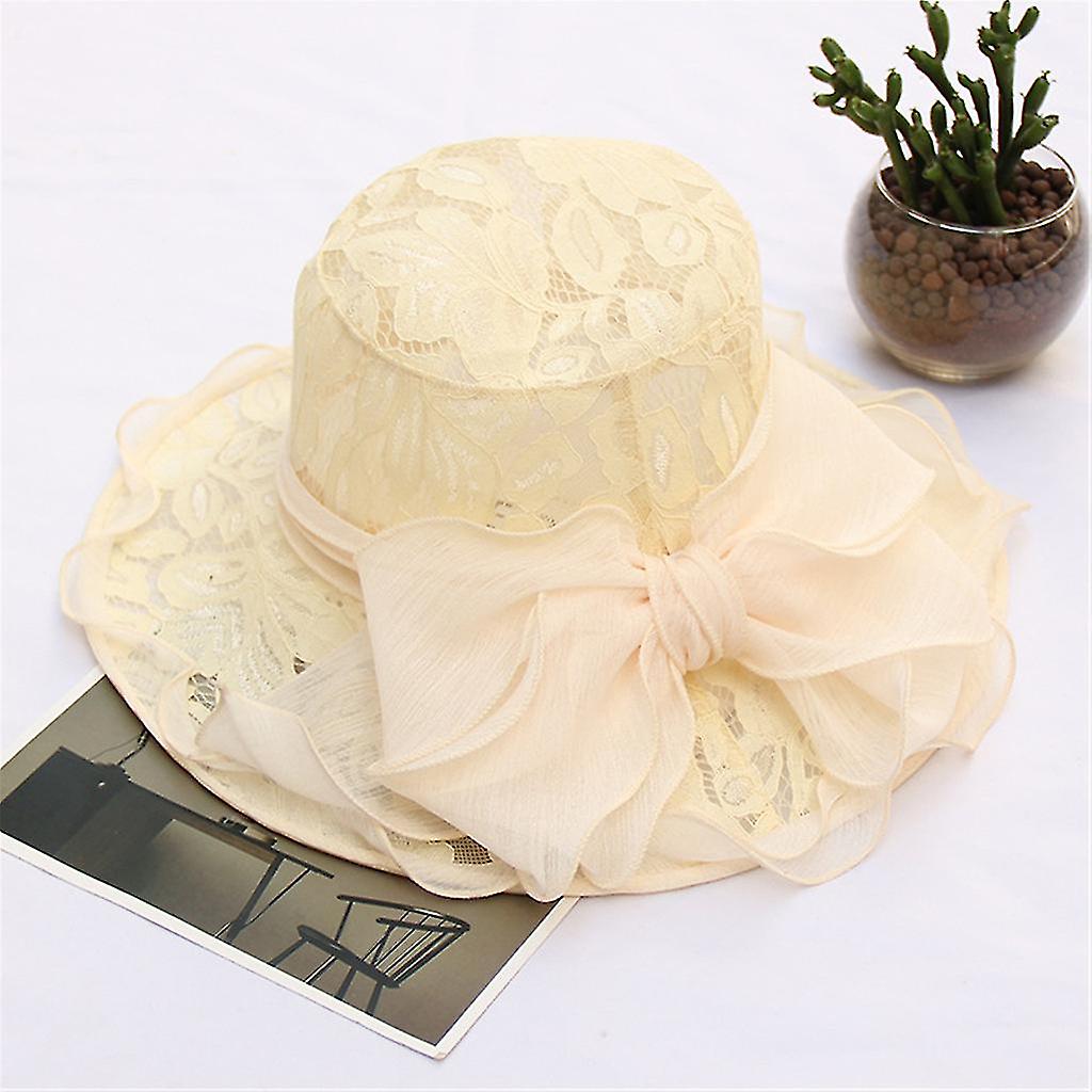 Sajy Womens Ladies Church Wide Brim Tea 