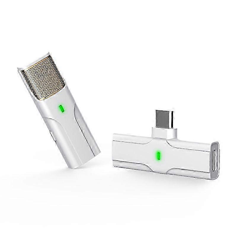 Collar Interview Recording Noise Reduction Wireless Microphone, Specification: Type-C (White)