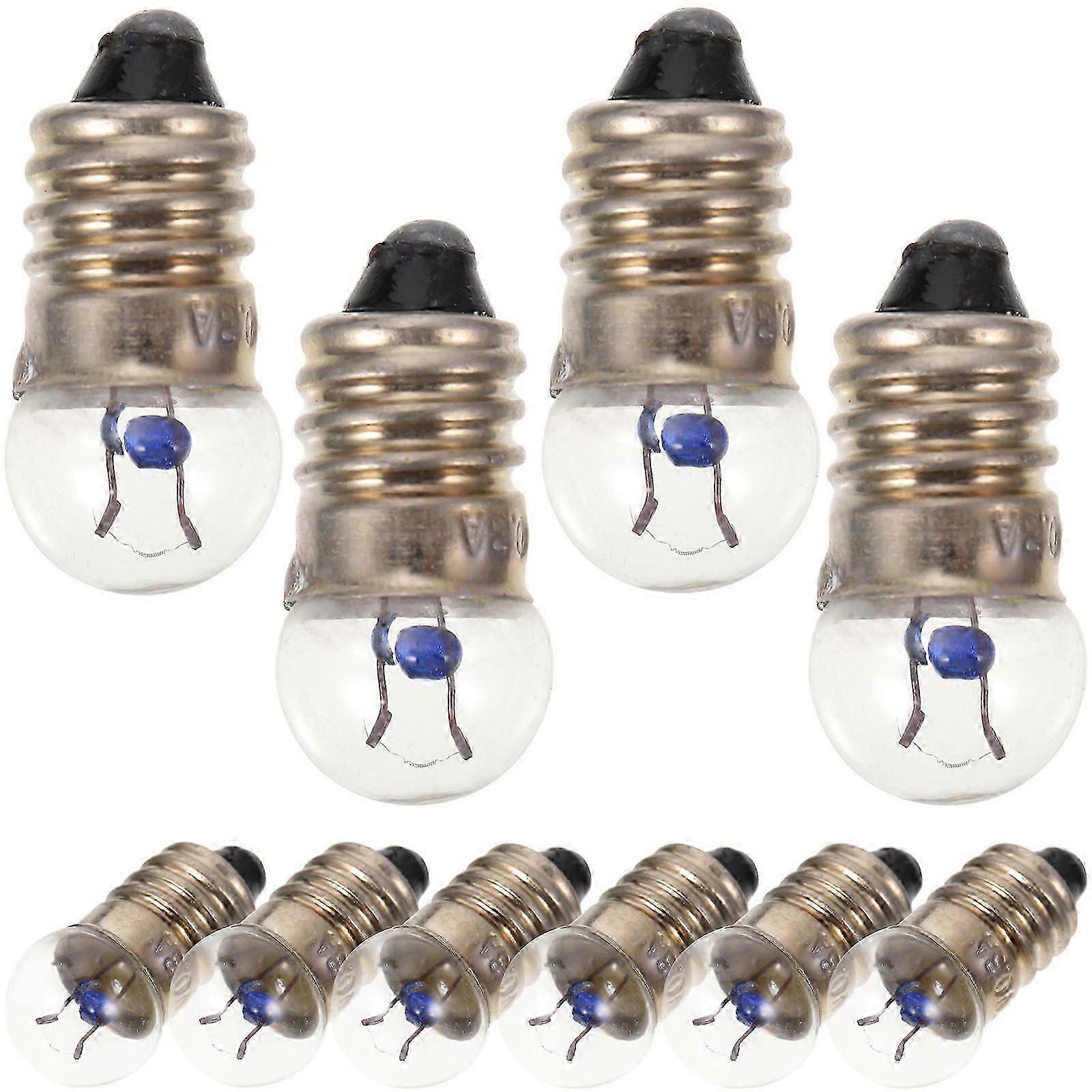 E10 Flashlight Small Electric Bead Light Bulb for Physics Experiment 10Pcs