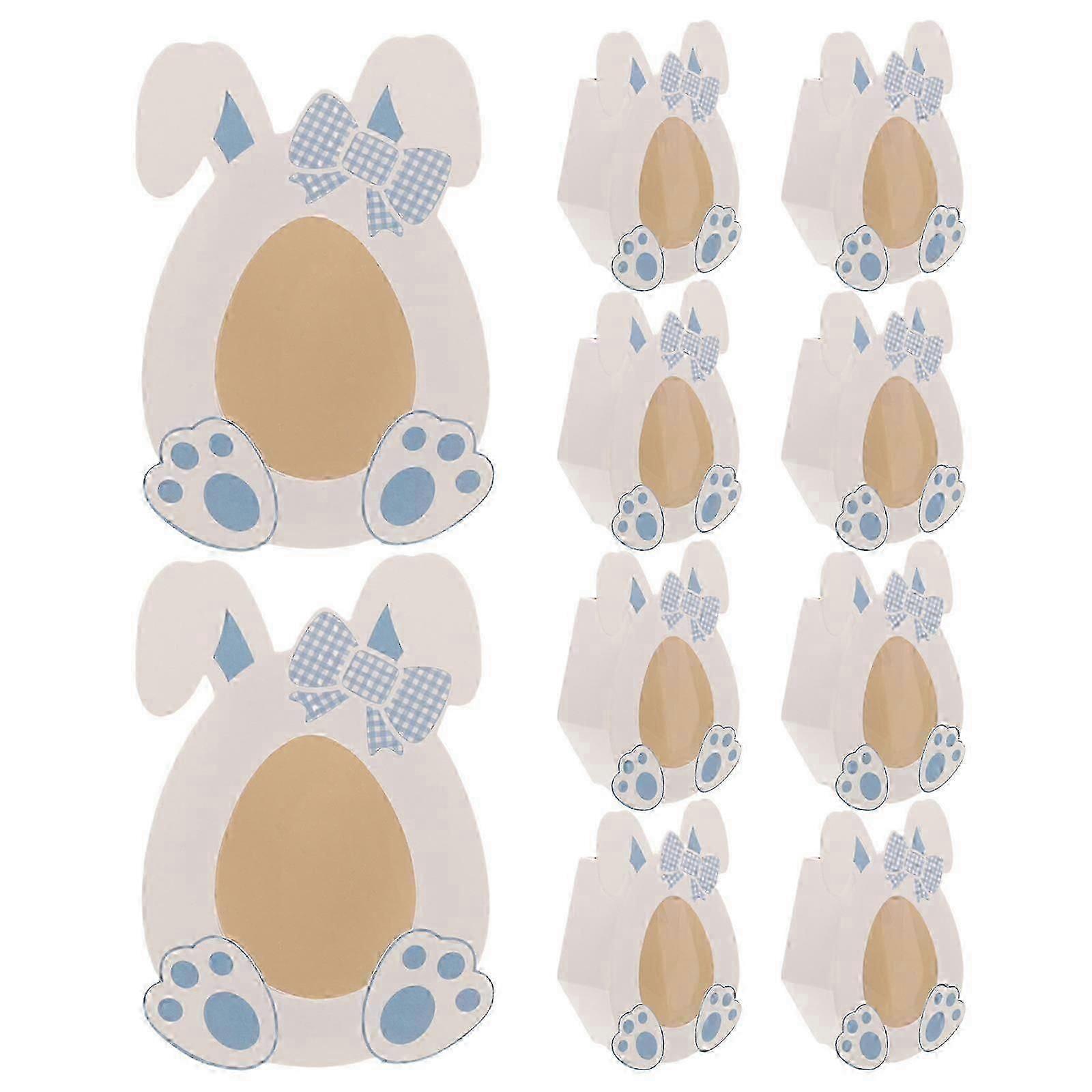 Blue Easter Candy Boxes Paper Storage Box for Storage 10Pcs Bunny Theme