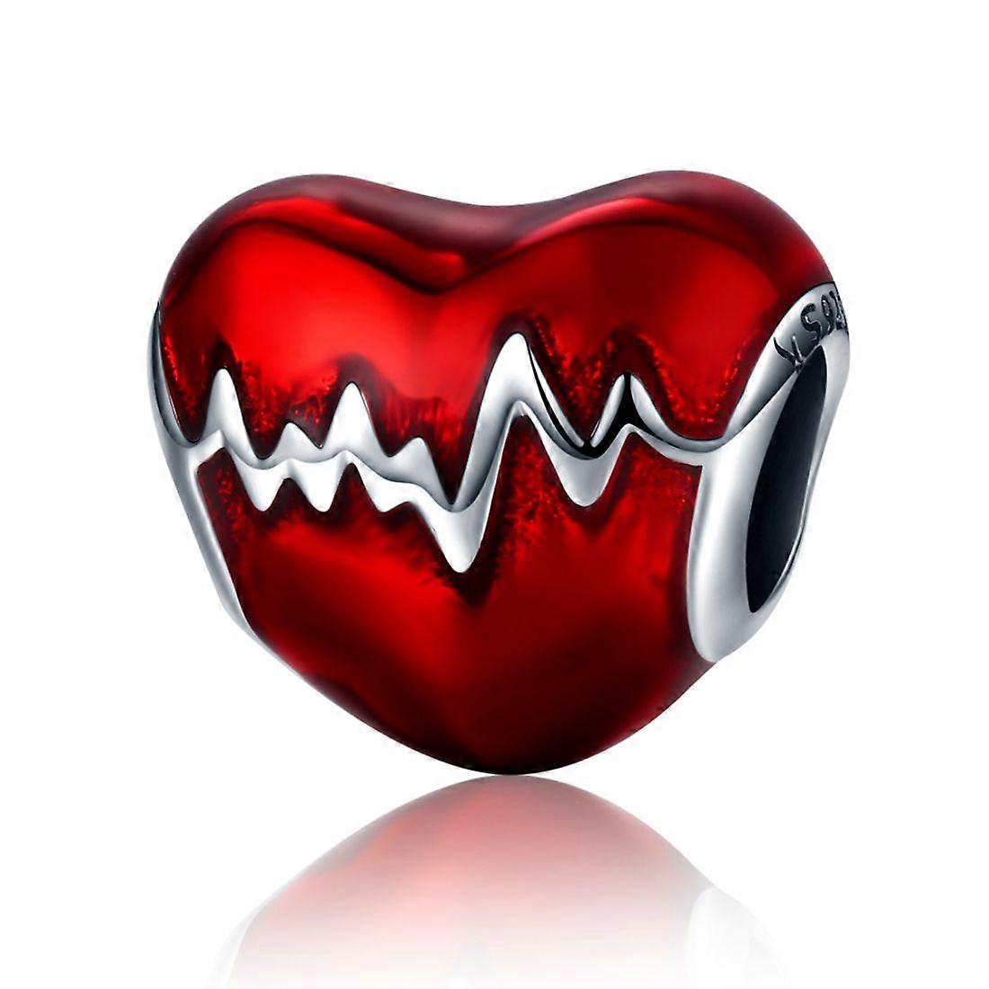 Valentines Day Gift ECG Silver Beads