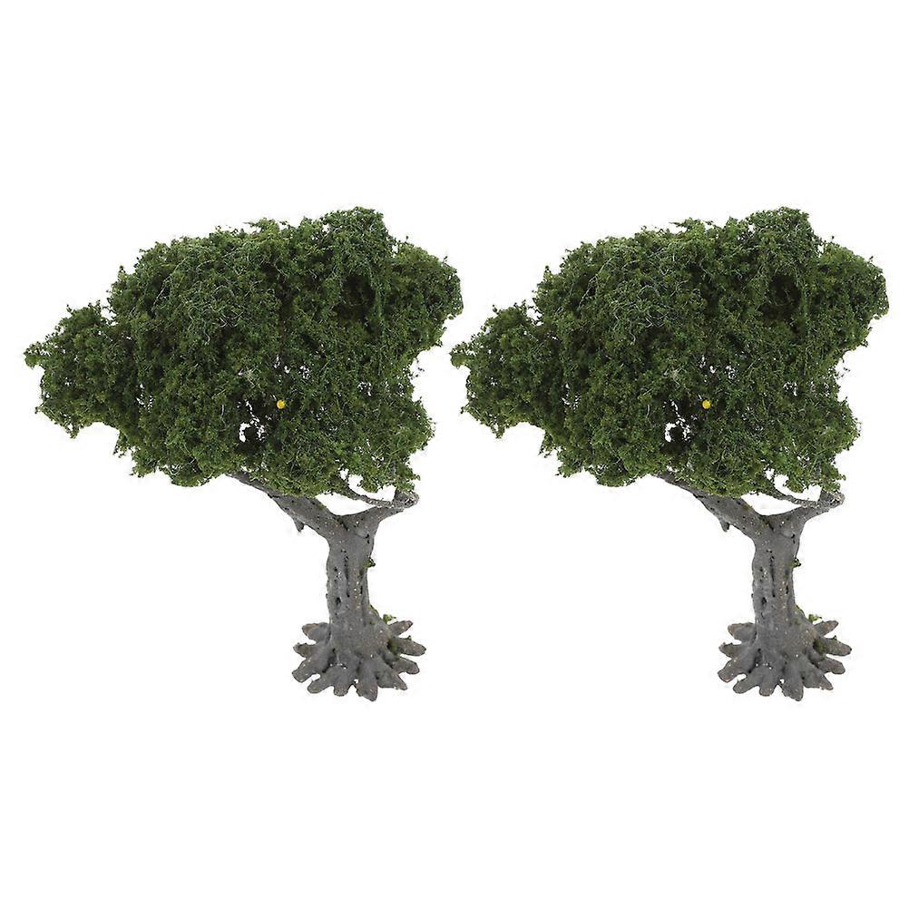 Plastic Mini Tree Model Micro Landscape Decoration Set for Decoration 2Pcs