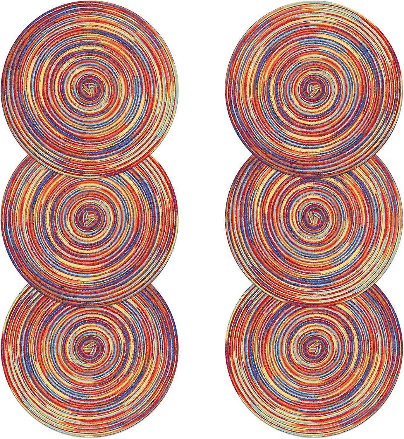 6 Pcs Round Woven Placemats