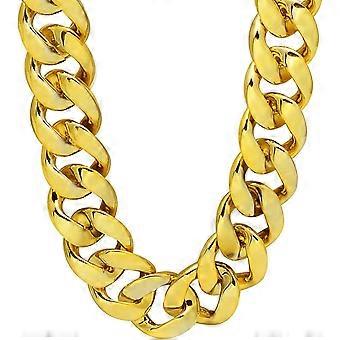 KATEA Faux Gold Acryl Kette Halskette, 90er Jahre Punk Stil Halskette Modeschmuck, Hip Hop Turnover Kette Halskette, Kunststoff 32 Zoll, 36 Zoll 35mm