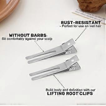 Double Prong Alligator Hair Clips 50PCS, Silver 1.8"Metal Duck Billed Hair Clips for Styling Sectioning, Hairdressing Styling Hair Clips, Pin Curl cli