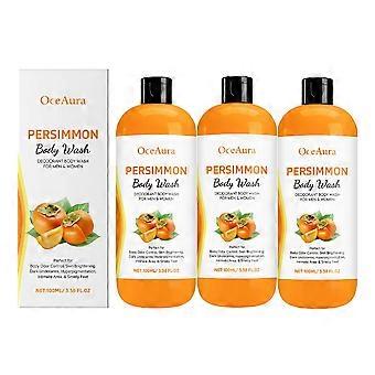 1/2/3x Persimmon Body Wash For Old People Smell Persimmon Soap Body Odor Wash Body 100ML