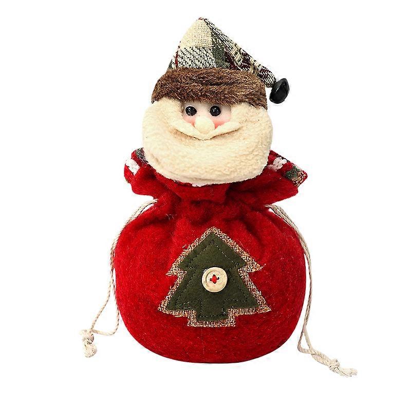 Christmas Fabric Apple Gift Bag Drawstring Candy Pouch