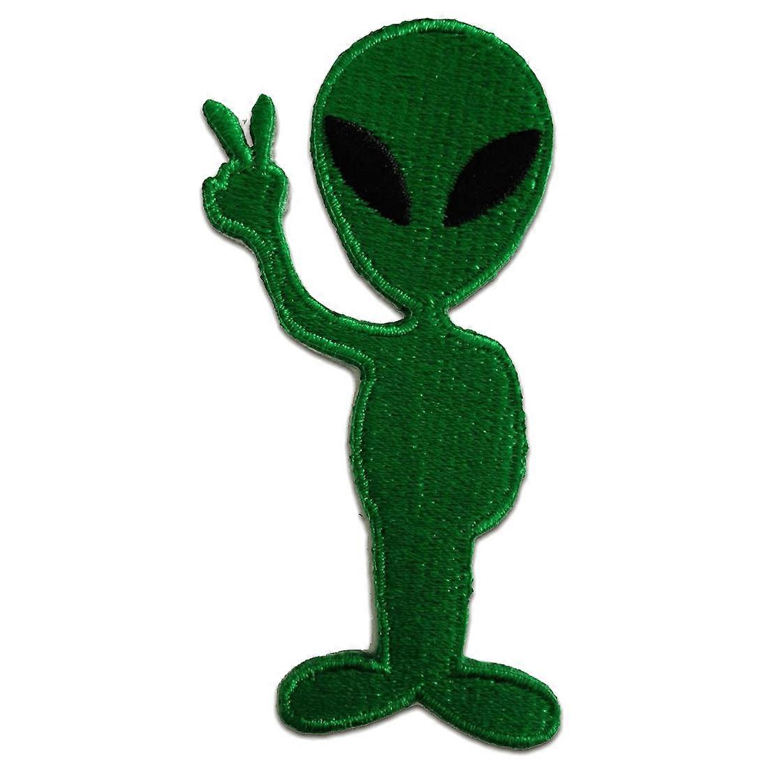 Iron-on patch - Alien - green - 4.5 x 8.5 - Appliqué patch iron-on