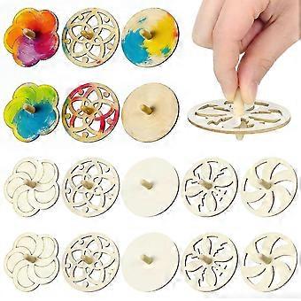 20pcs Unfinished Tops Coloring Wood Blank Gyroscopes compatible with Kids Children