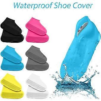 1 Pair Reusable Waterproof Non-slip Silicone Shoe Covers, Wear-resistant Rain Boot Covers for Outdoor, Size 35-39, White