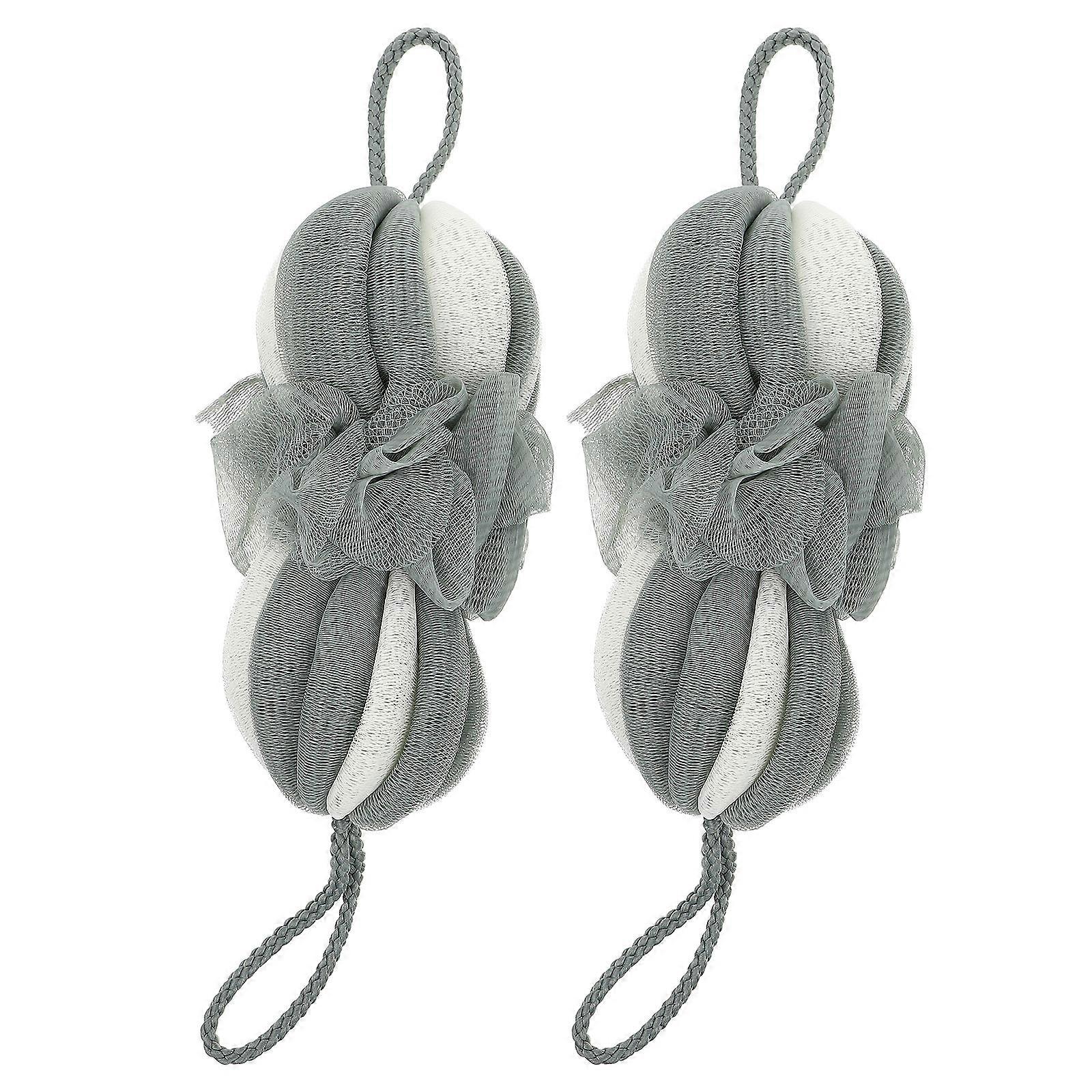 Scrubbing Shower Flower for Bathing 2Pcs Practical Long Supple Bath Balls