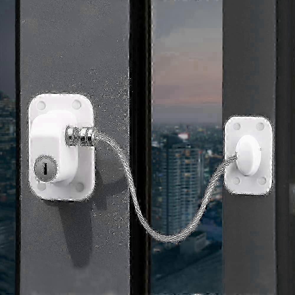 Window safety lock, 1 piece, self-adhesive without drilling, durable and suitable for various windows