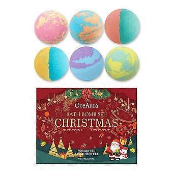 6-Pack Christmas Bath Bombs Bubble Bath, Organic Bath Bombs Set for Kids Women Men Christmas Stocking Stuffers Gifts