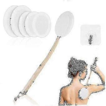 Long Handle Lotion Applicator for Back - 6 Replaceable Pads & Hook Included