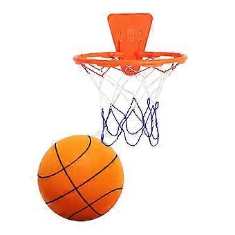 Silent Basketball mit Korb - Leiser Indoor-Trainingsball für Kinder, kein Lärm Softgrip Leicht zu spielendes Basketballspielzeug