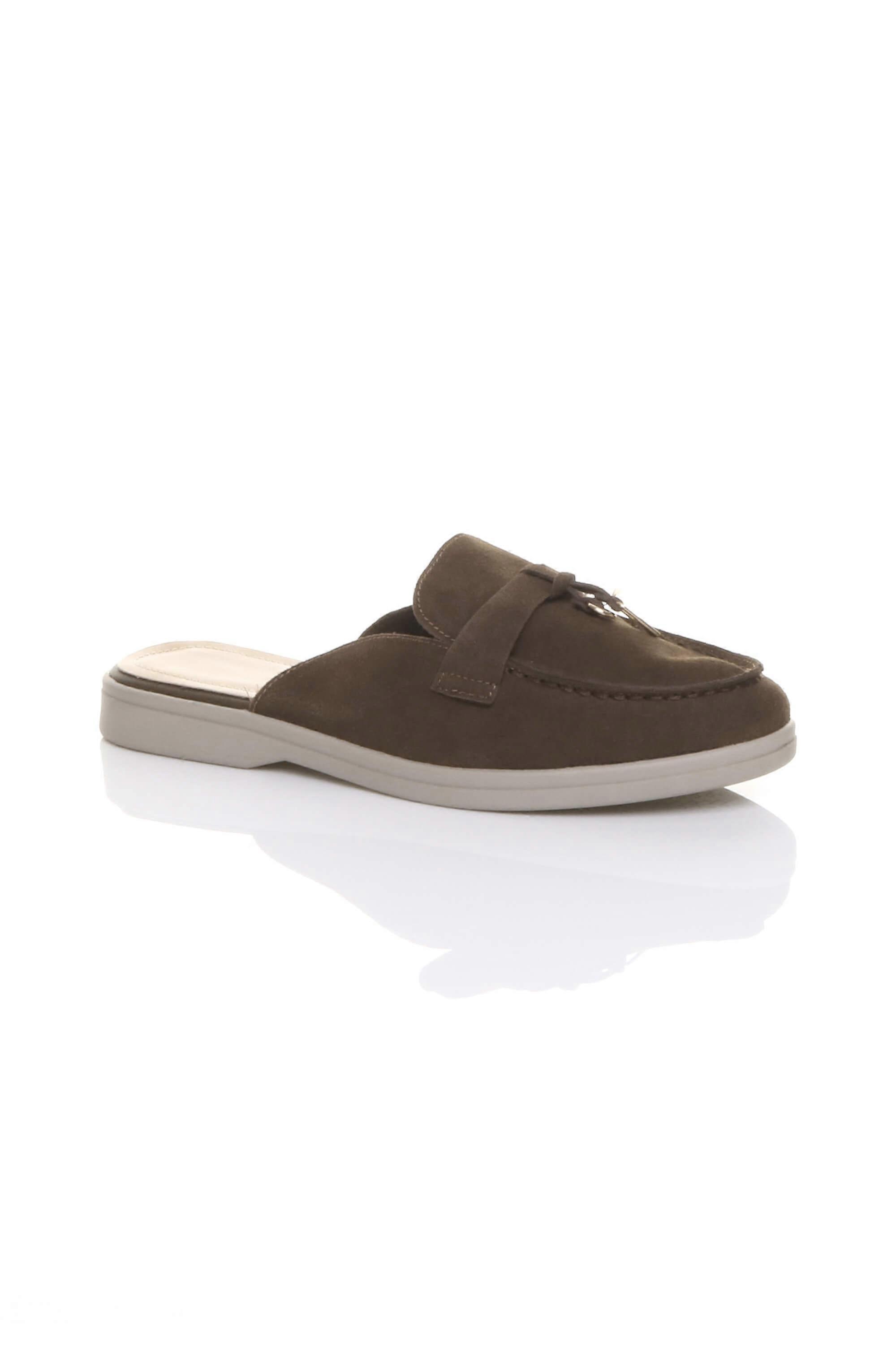 Flat Slip On Open Back Loafers Mules