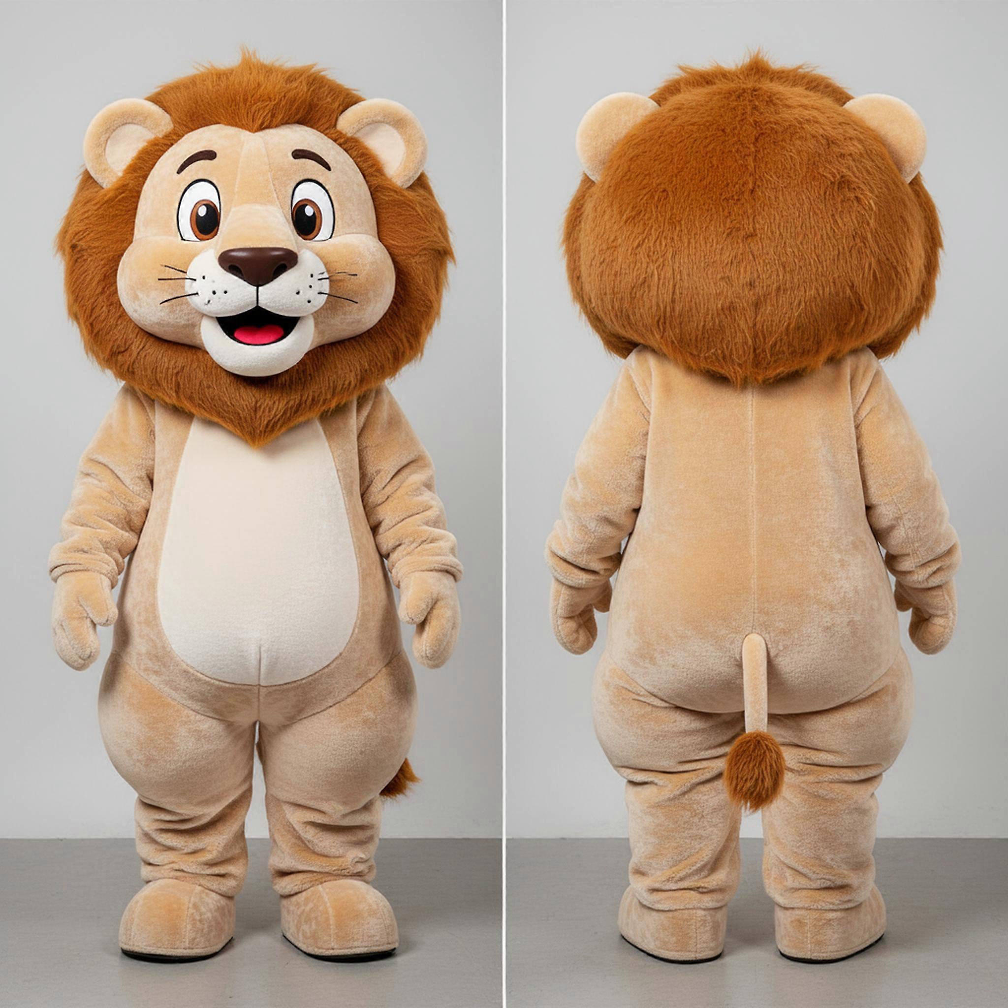 MASTICOT Beige Fluffy Lion Mascot