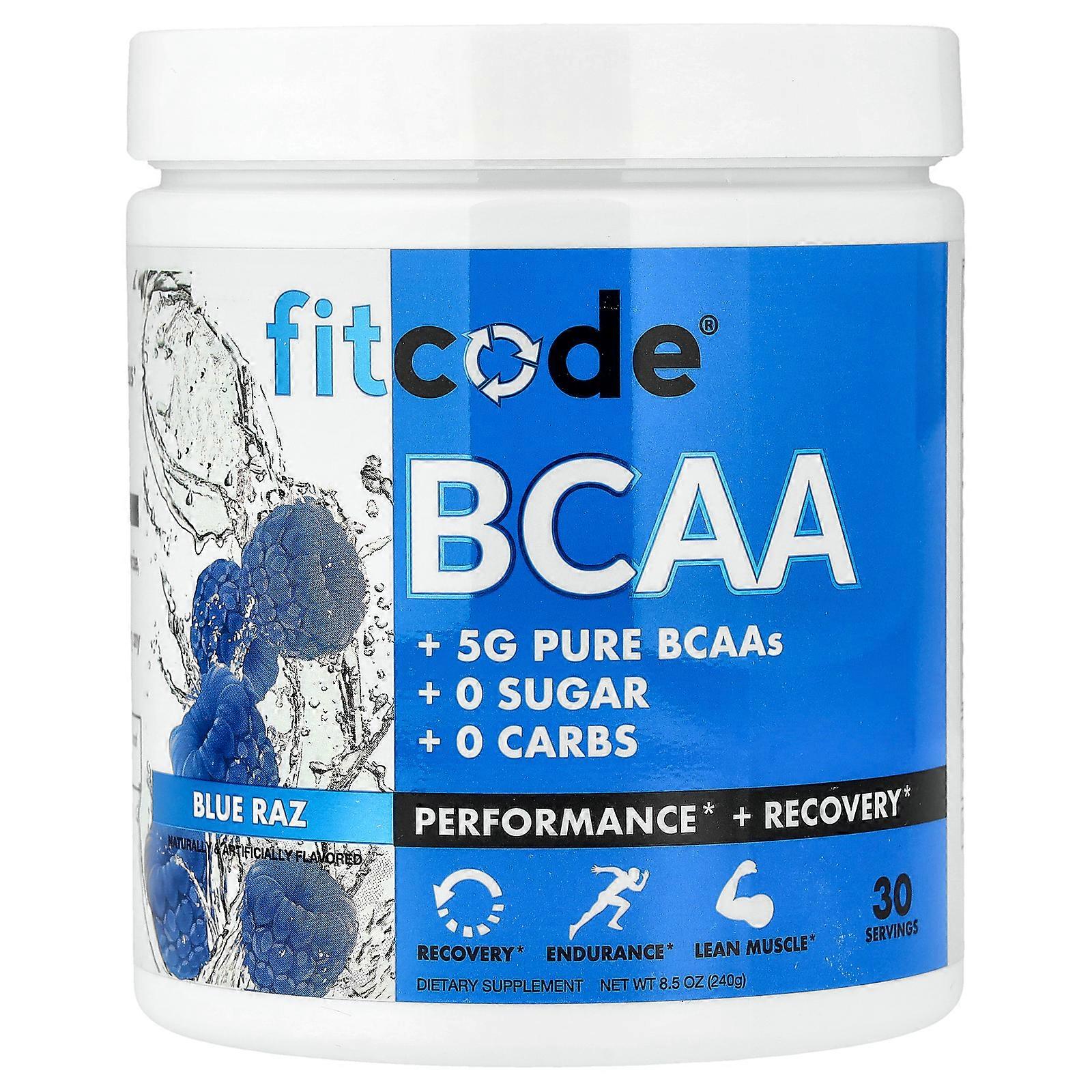 2 x fitcode, BCAA, Blue Raz, 8.5 oz (240 g)