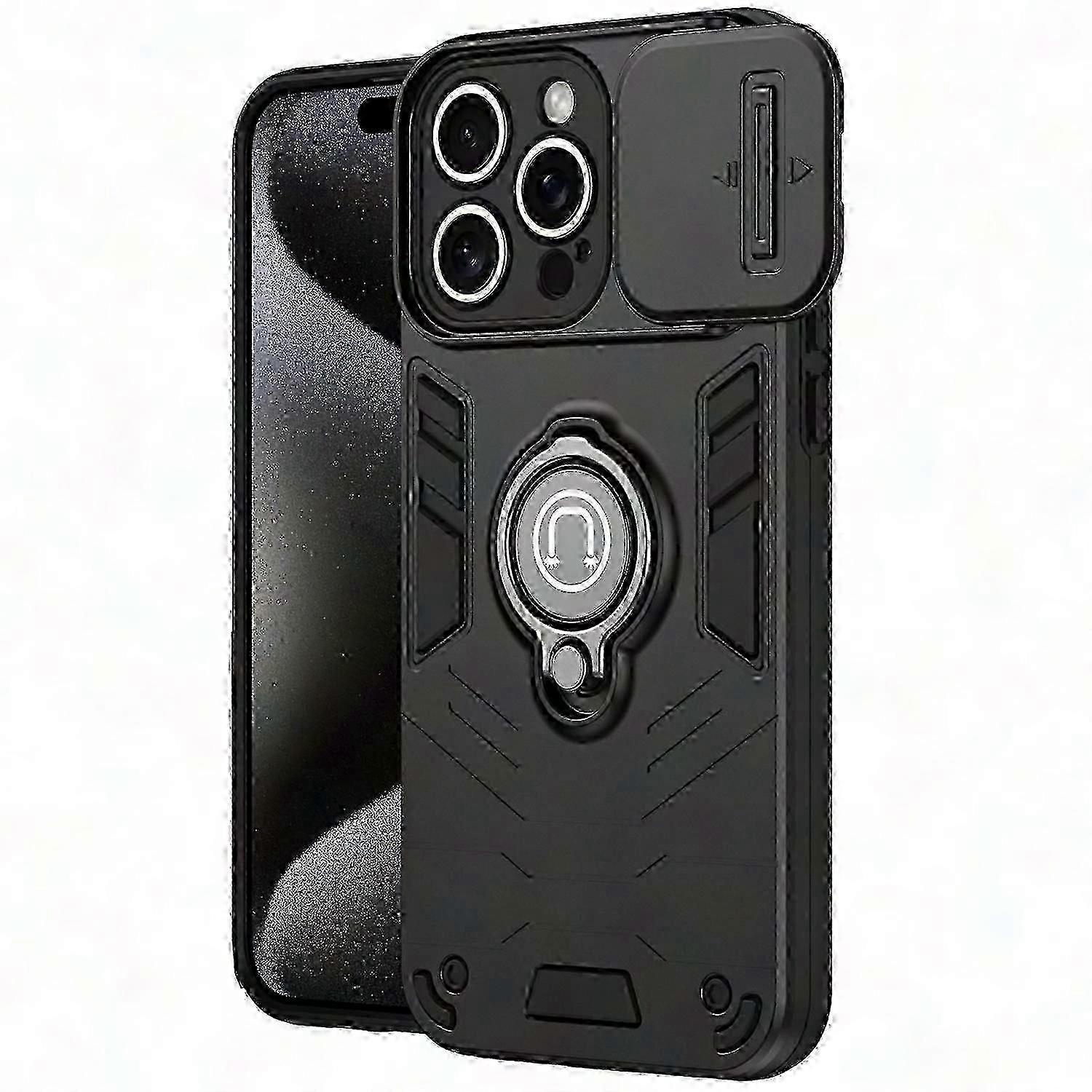 Slide Lens Cover Case With Kickstand