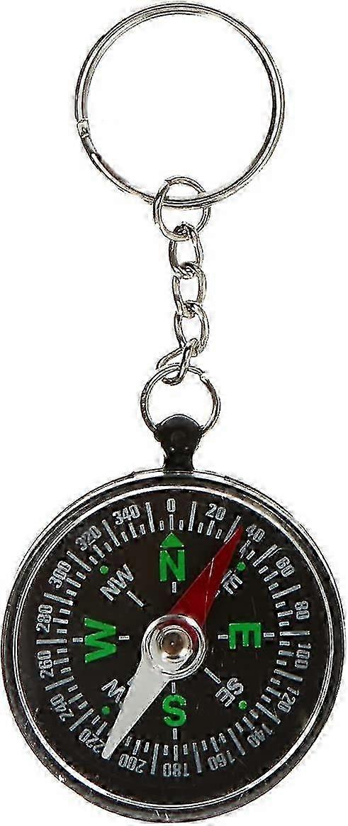 Compact Black Compass Key Ring