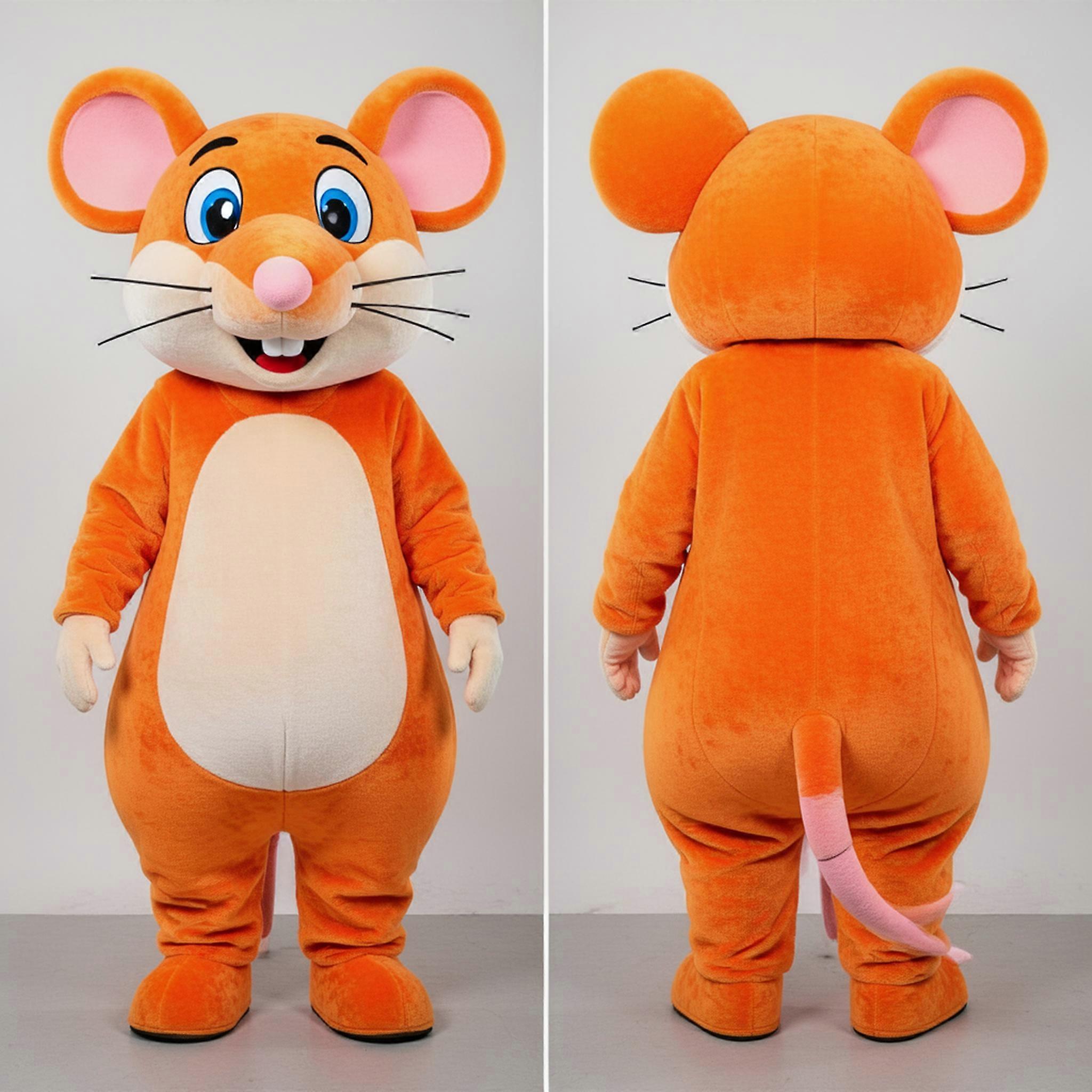 MASTICOT Rust Orange Oversized Rat Mascot