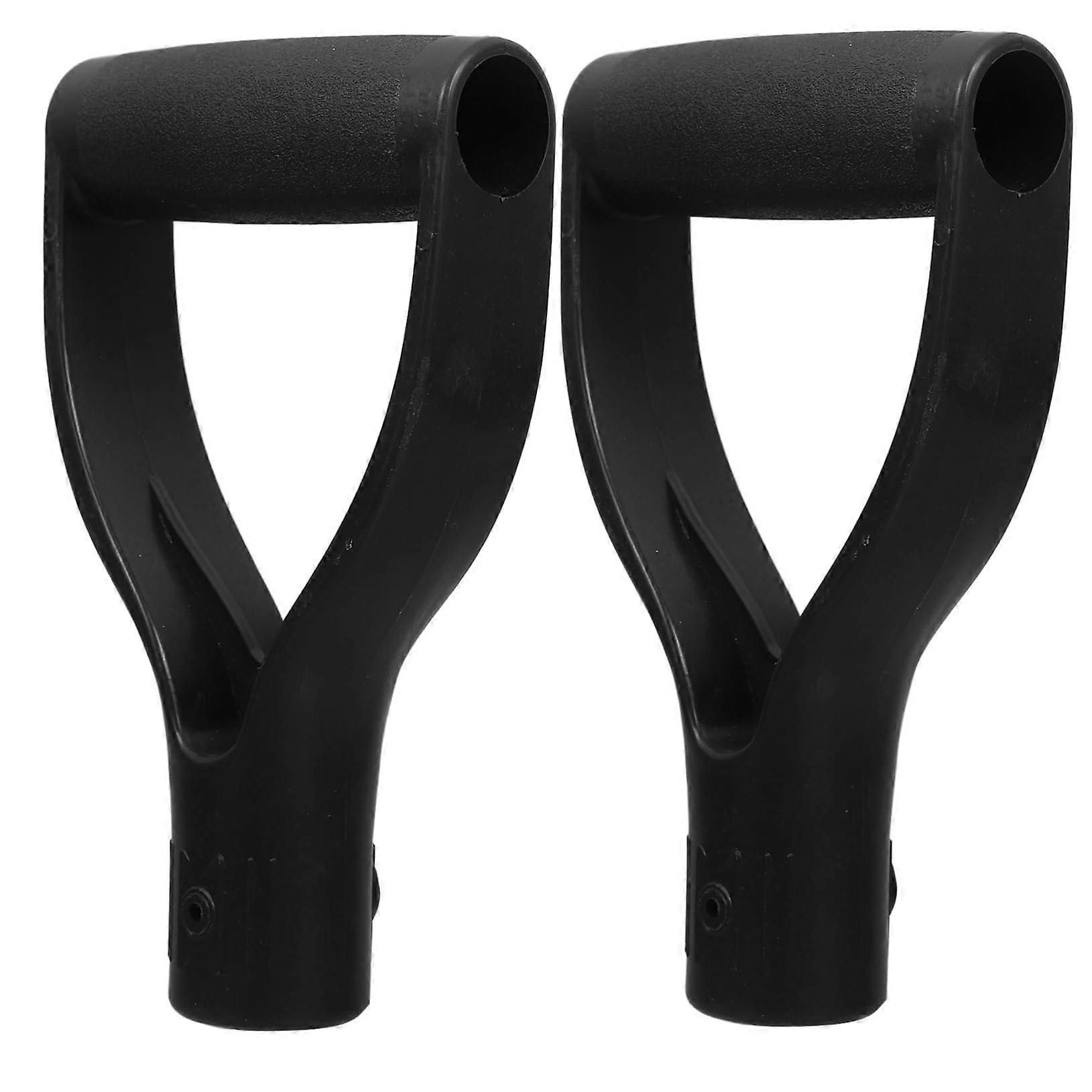 Durable Ergonomic Shovel Handle Replacement 2Pcs with Secure Connection Adapter for Garden Tools