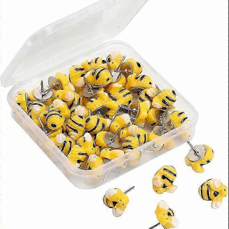 40 Bee Resin Pushpins For Corkboard Use