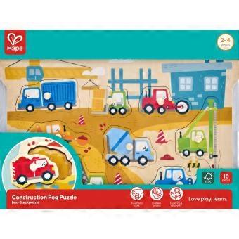 Hape Byggfordon Pegpussel, Formmatchning, Från 18 Månader