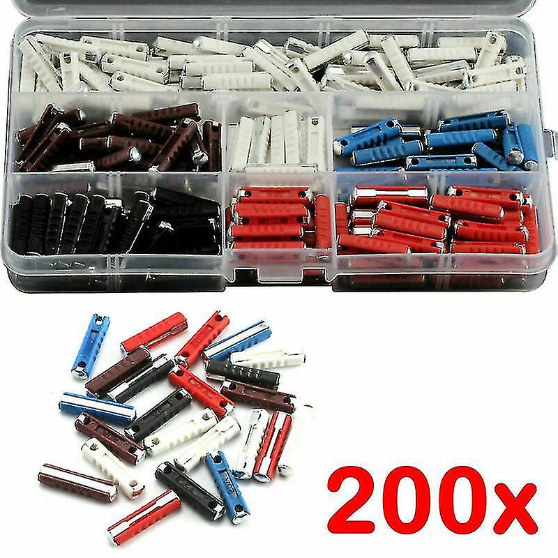 مزيج الصمامات 200pcs السيراميك طوربيدو فيوز 5a 8a 16a 25a 40a مجموعة الصمامات