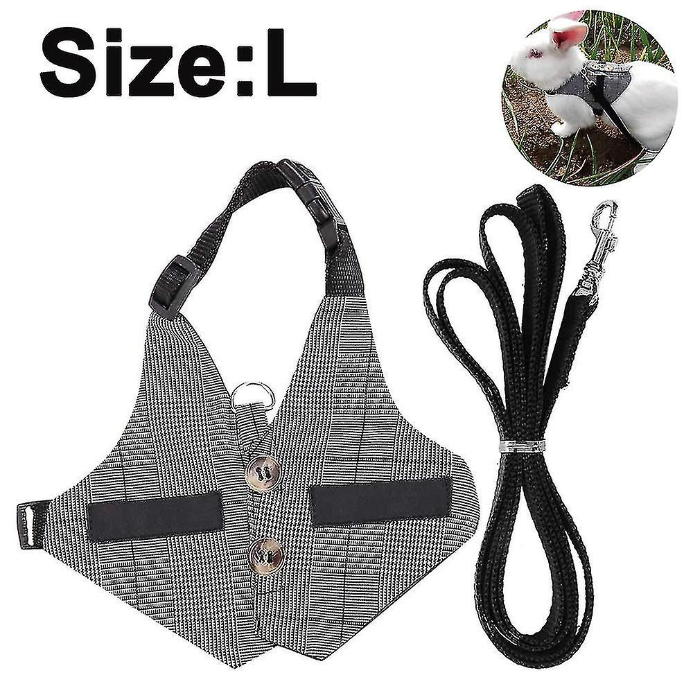 Rabbit Vest Harness And Leash Set Adjustable Formal Suit Style Bunny