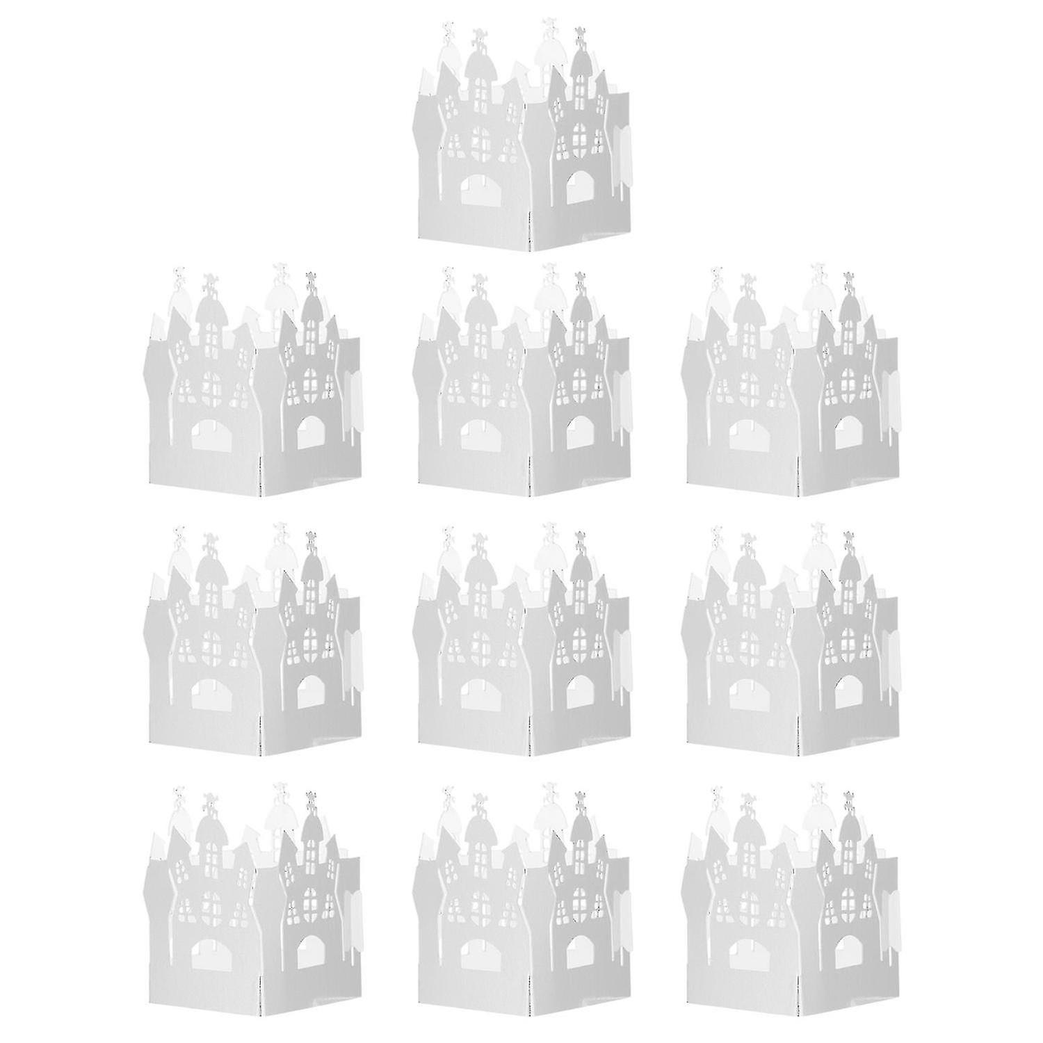 20pcs Halloween Castle Candle Holder Candle Wraps Hollow Paper Lampshade