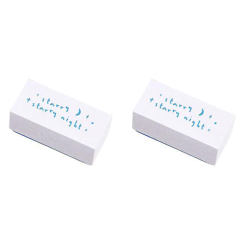 4.5X2x2cmホワイトシールスタンプ2個木製スクラップブックシール星月夜装飾スクラップブックスタム