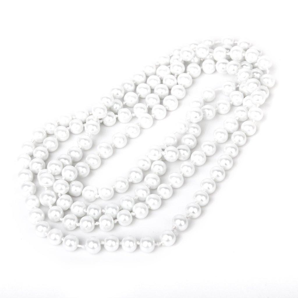 Faux Perle Long Pull Chaîne Collier Blanc