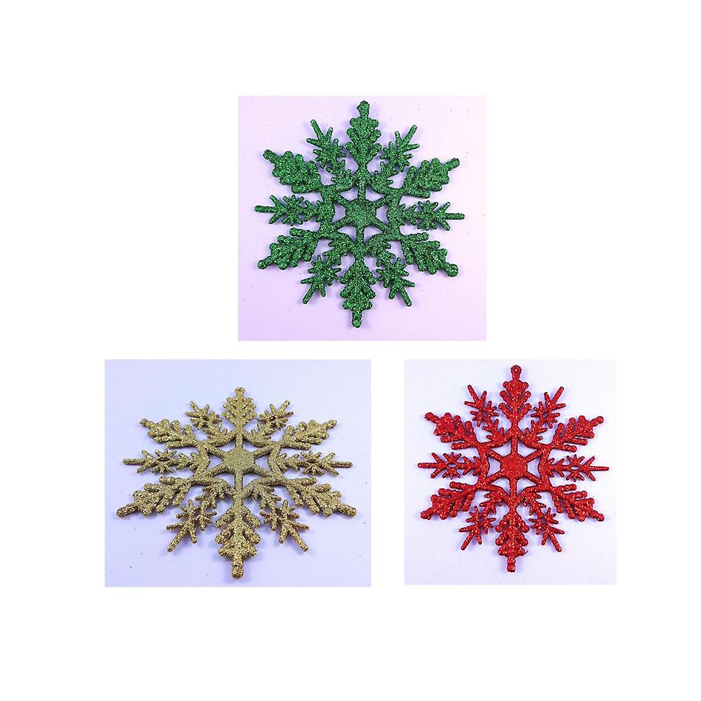 24pcs Christmas Snowflake Hanging Decoration Plastic White Snowflake Window Christmas Tree Snowflake Party Hanging C Pxcl