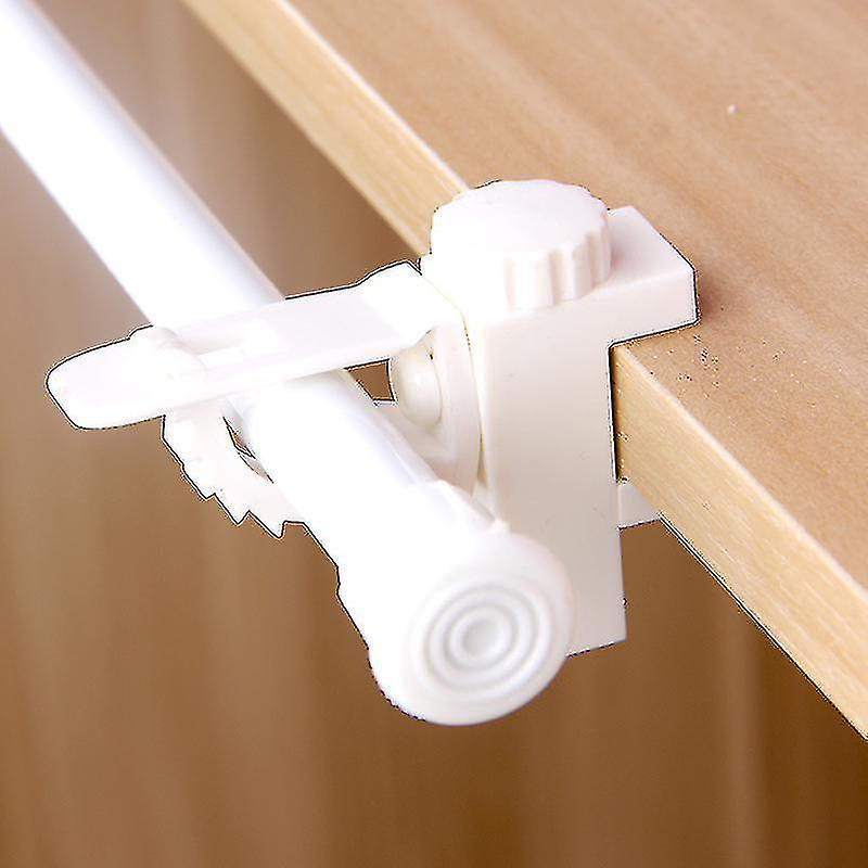 2pcs Curtain Rods Bracket Hanger Hook Rod Support Clamp Crossbar Fixing Clip Wall Hooks Organizer Rails Rack Home Storage
