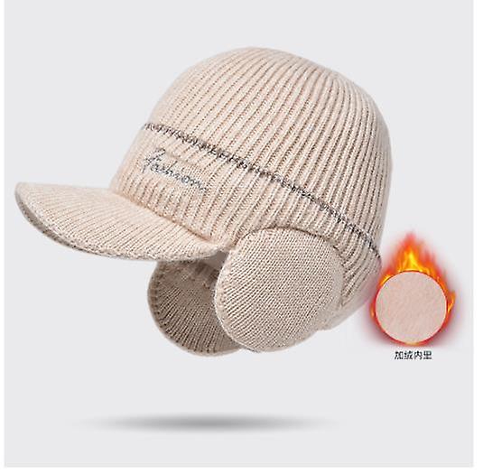 Kış Kalınlaştırılmış Örme Şapka Erkek Açık Kazak Şapka Erkek Kulak Koruma Beyzbol Şapka Soğuk Ve Sıcak Kapak