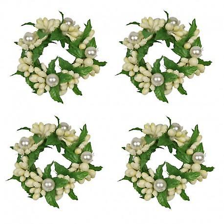 Candle cuffs for crown candles 4-pack with berries and beads from Swerox