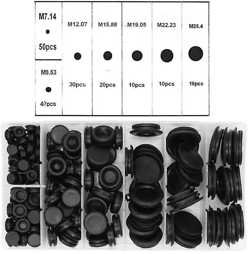 170 Pcs Rubber Plugs, Rubber Grommet With Storage Box