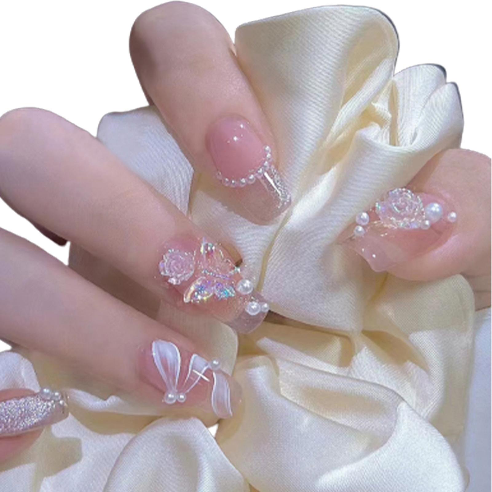 Camellia Pearl Artificial Nails Easy To Fit Non-marking Removable False Nails
