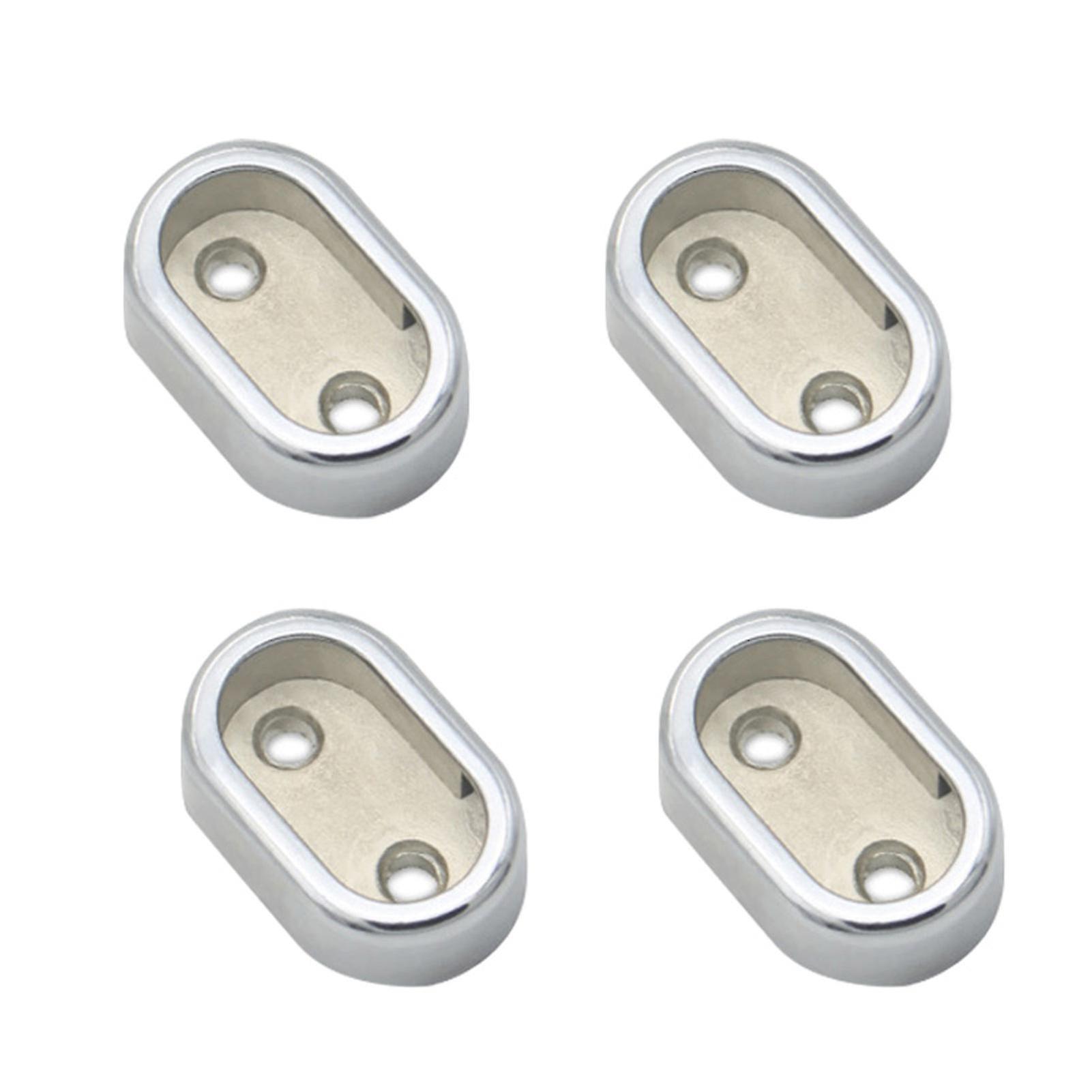 4PCS خزانة ملابس شفة دون المطاط طوقا سبائك الزنك الملابس مقعد دعم أنبوب