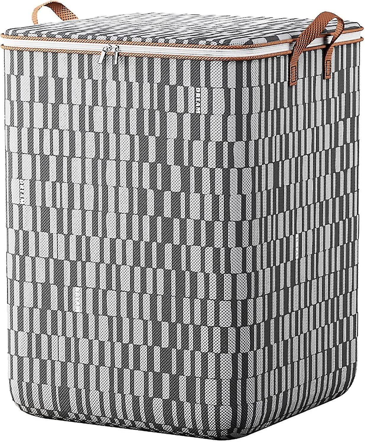 100/140/180l  Large Storage Box With Lid Foldable Clothes Boxes Storage With Sturdy Double Zipper Wardrobe Organizer Storage Box