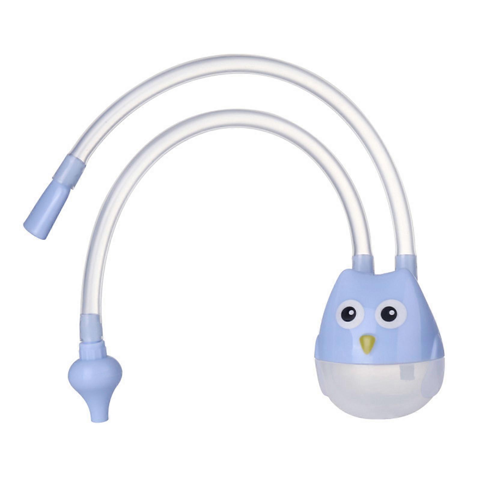 Manual Baby Nasal Aspirator Owl Shape Strong Hardness Comfortable Oral Suction Baby Safety Nose Cleaner Blue